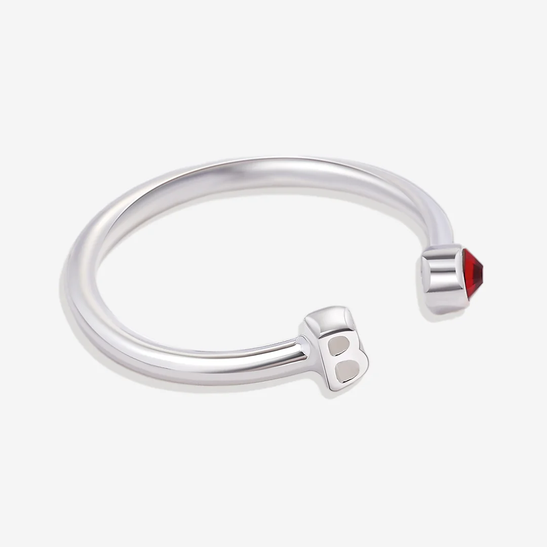 Dainty Birthstone Initial Ring