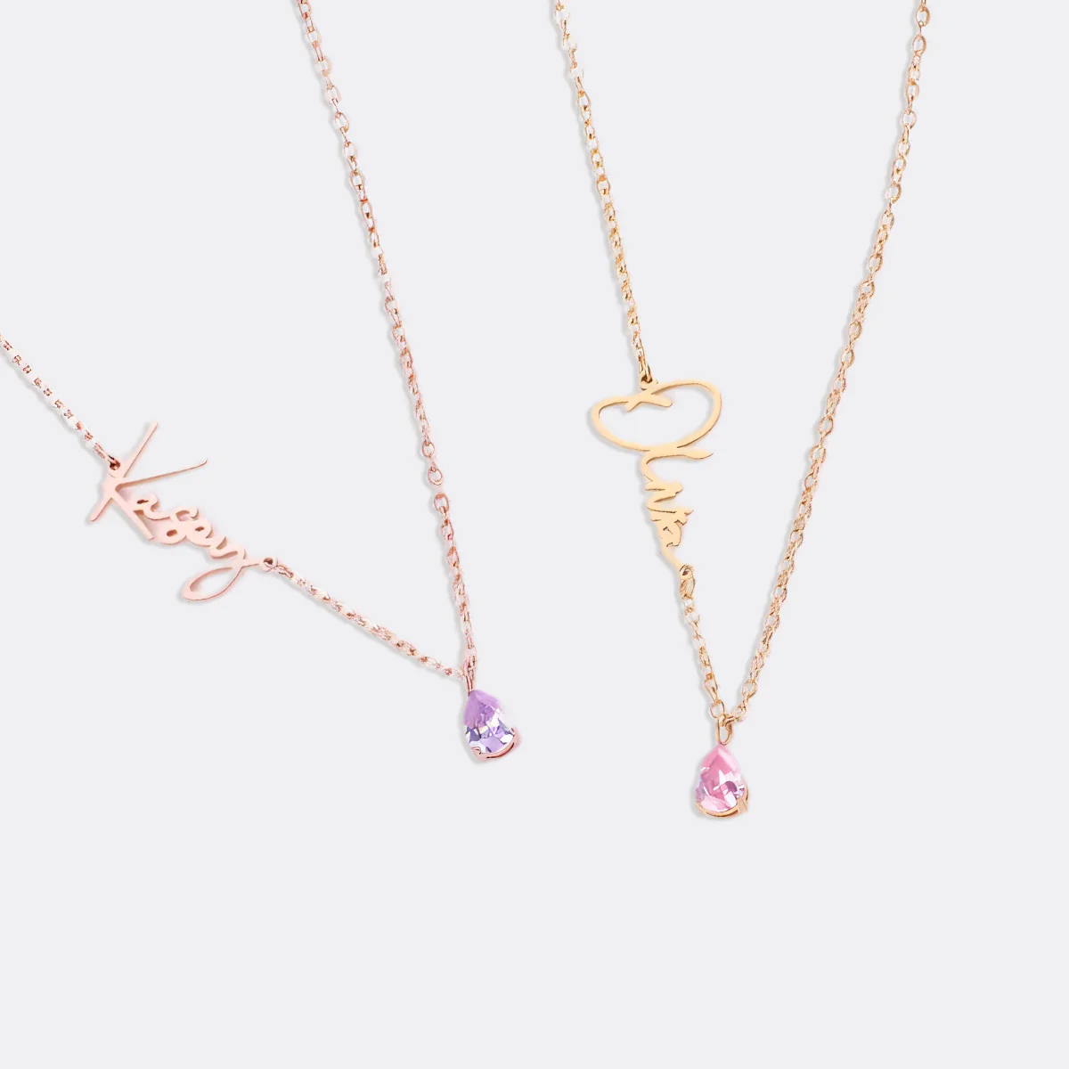 Handmade Birthstone Name Necklace