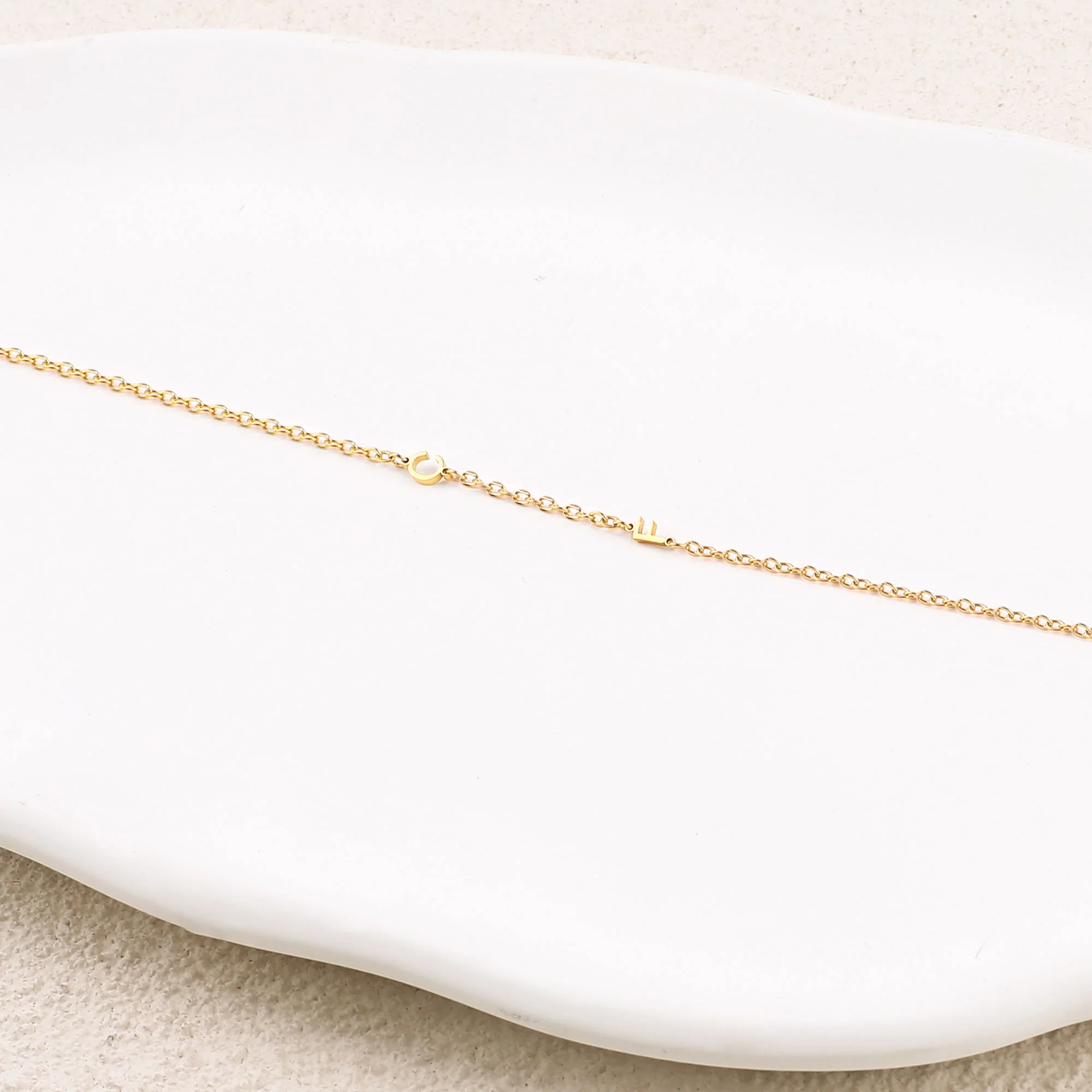 Sideways Initials Necklace