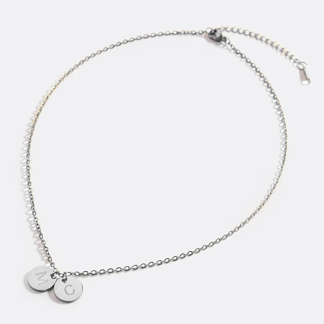 Dainty Disc Initial Necklace