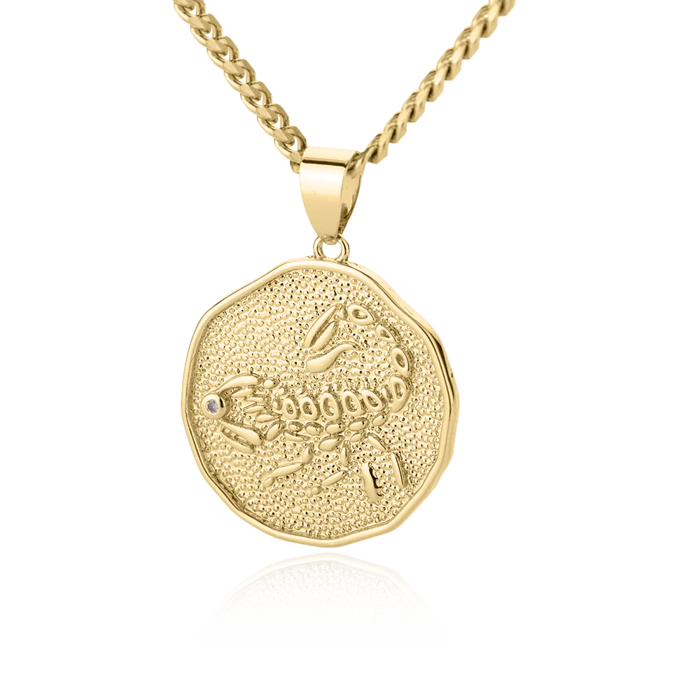 Astrological Sign Coin Pendant Necklace