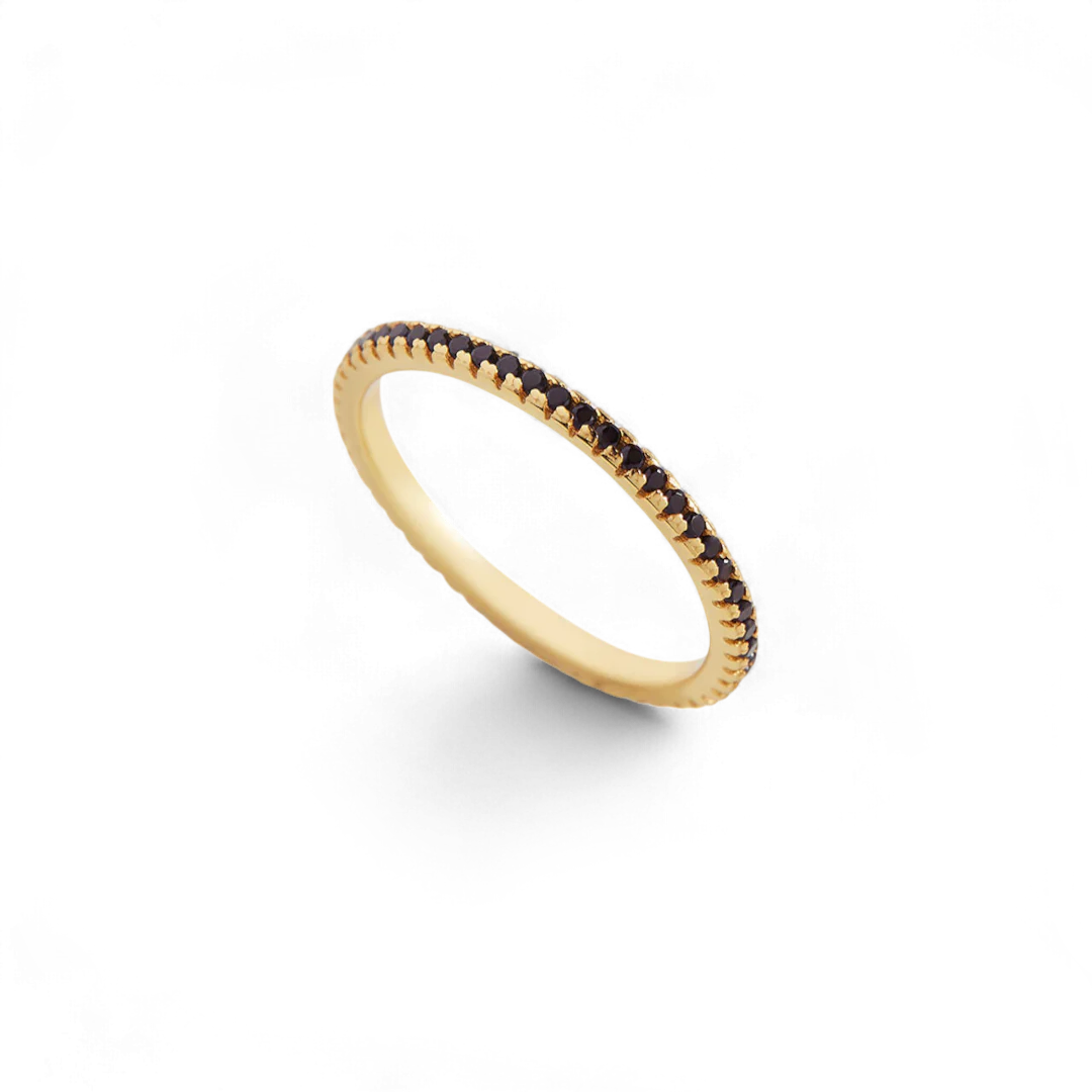 Black Diamond Eternity Stacking Ring