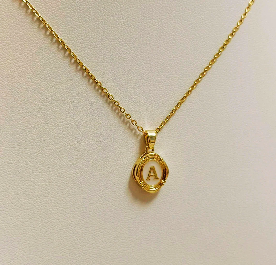 Enamel Initial Pendant Necklace