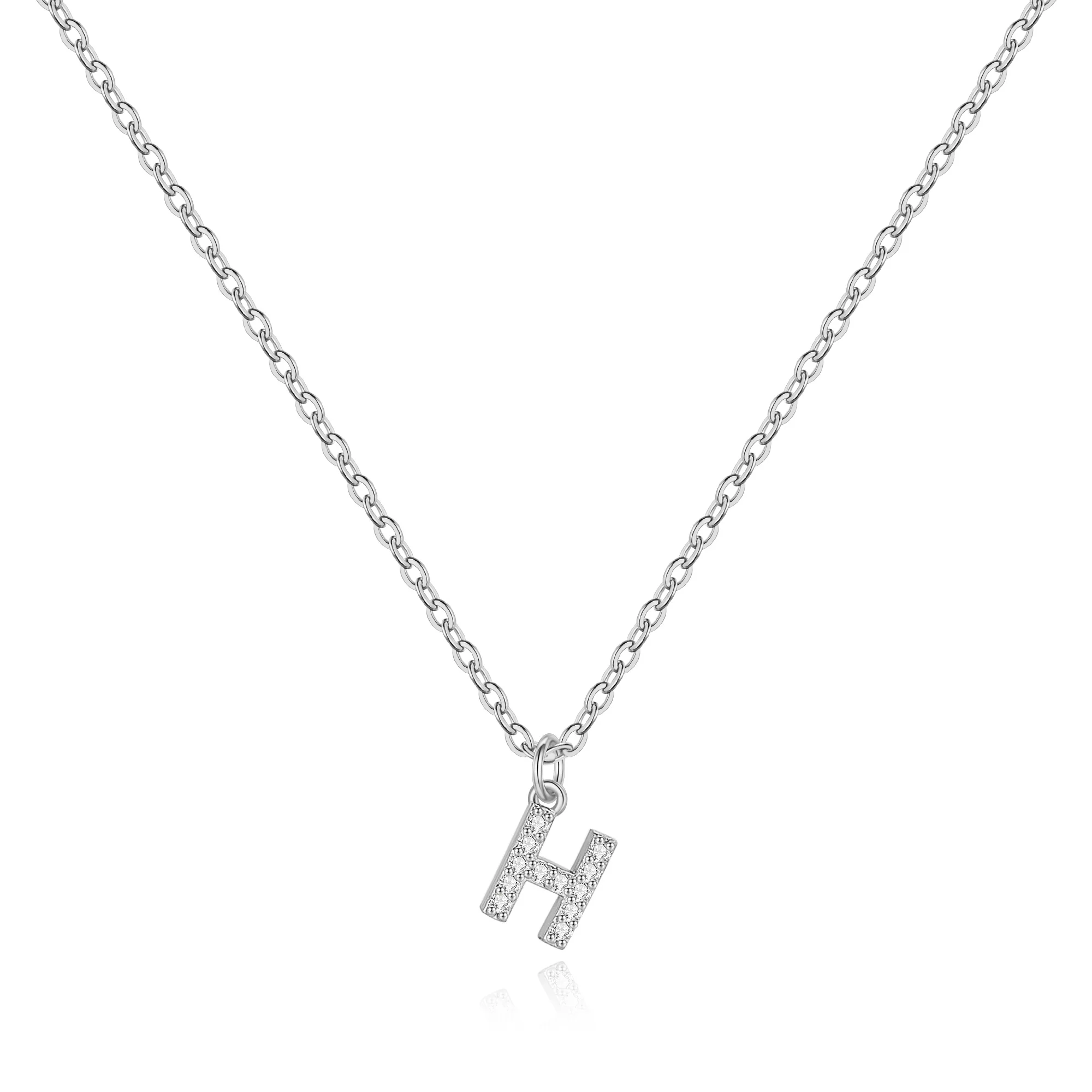 Pavé Uppercase Initial Necklace