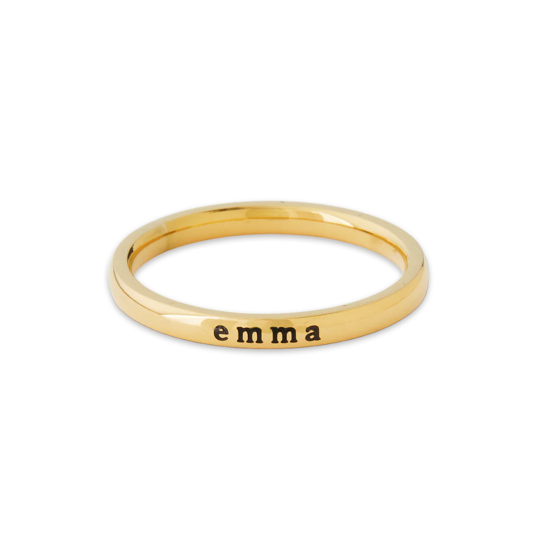 Tiny Stackable Name Ring