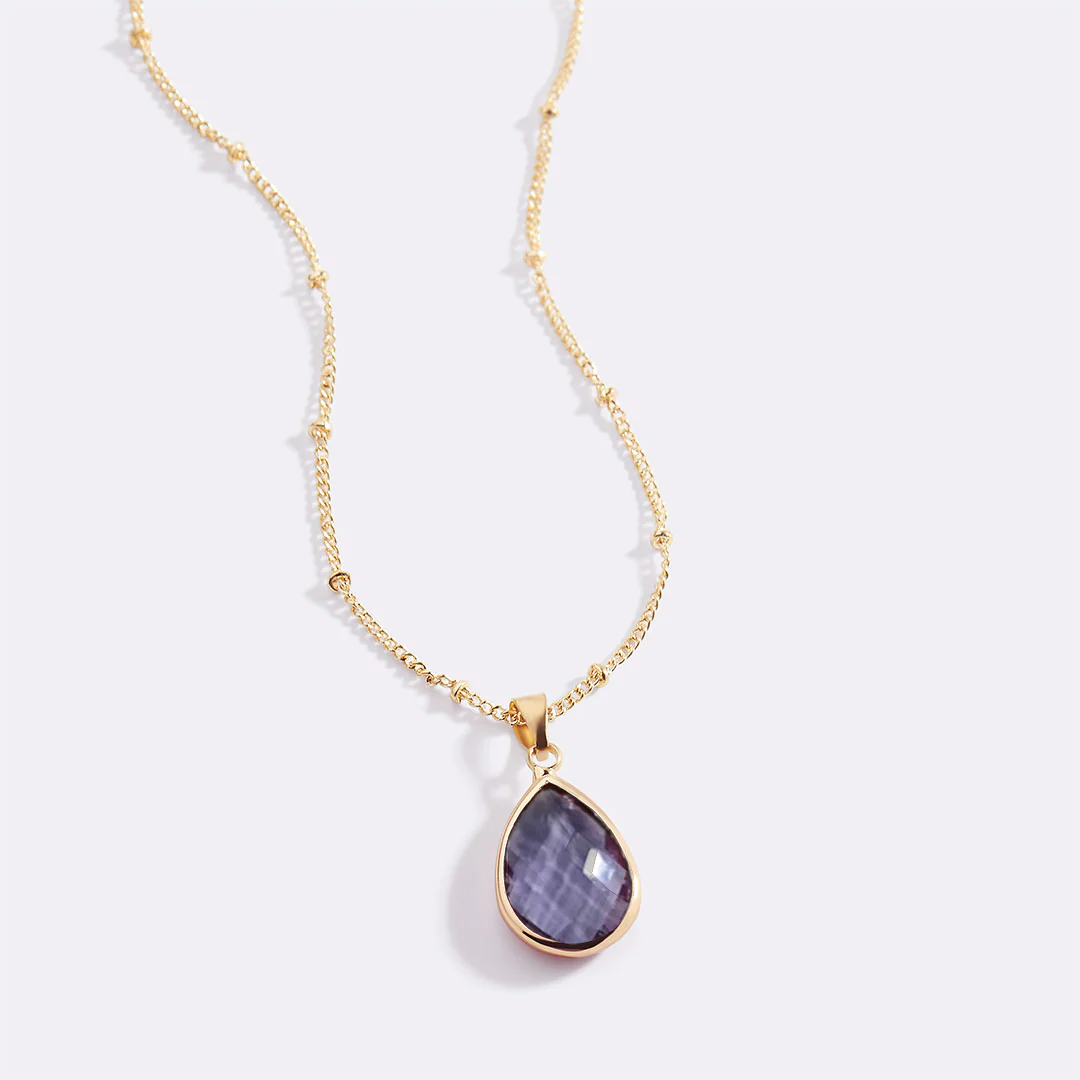 Birthstone Drop Pendant Necklace
