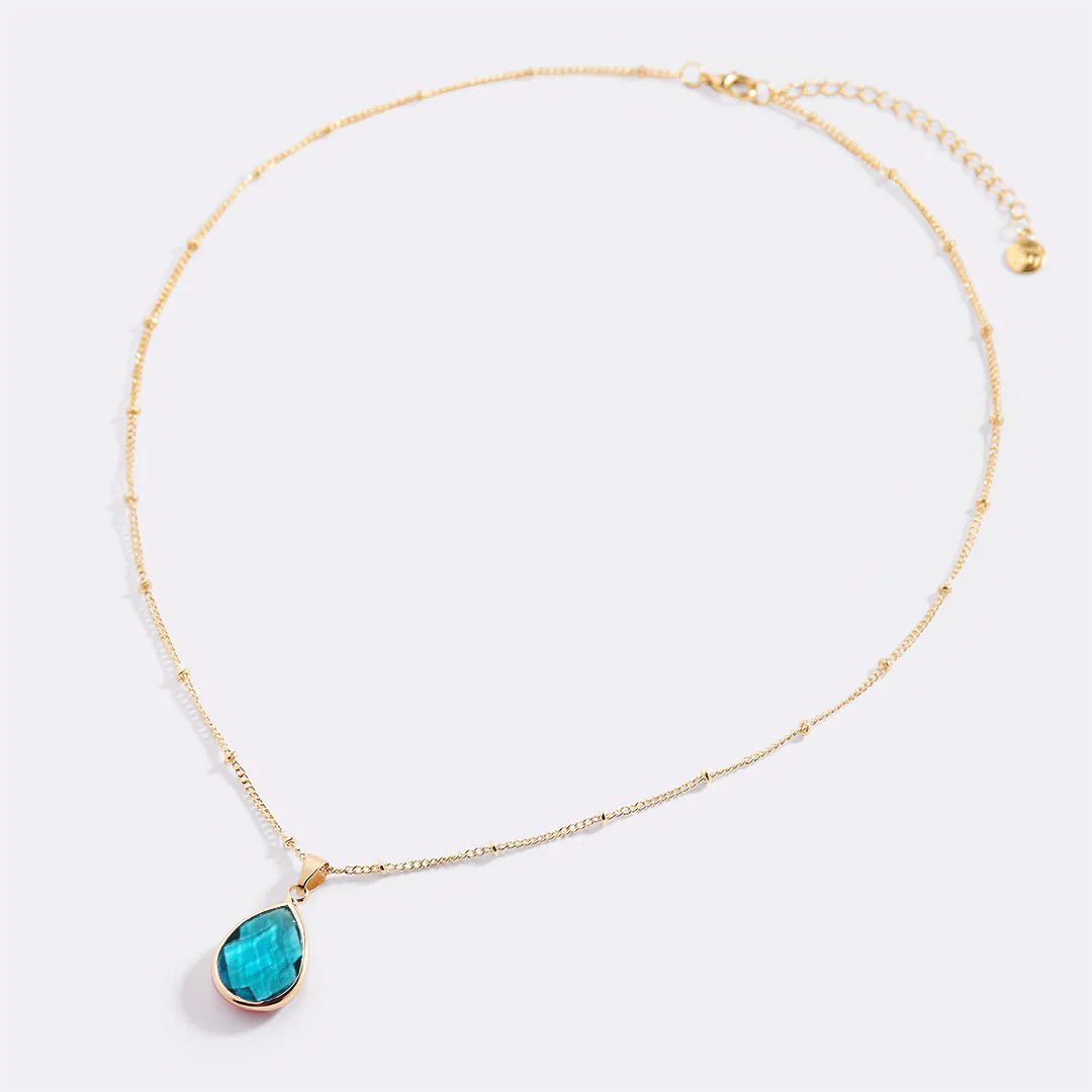 Birthstone Drop Pendant Necklace