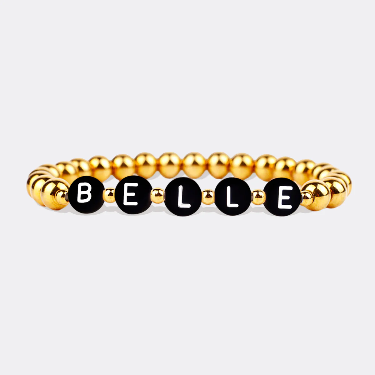 Custom Gold Beaded Name Bracelet