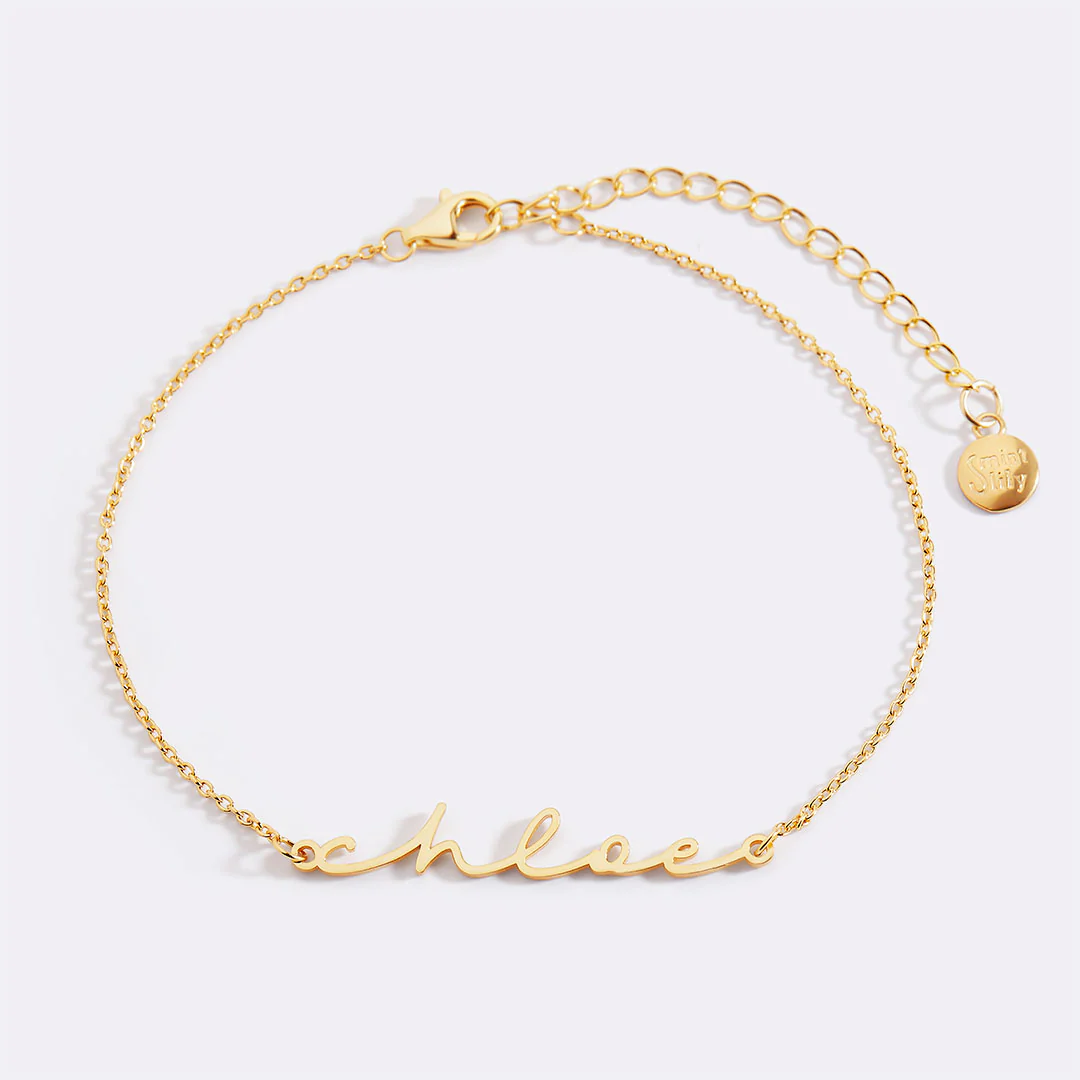 Dainty Script Name Bracelet