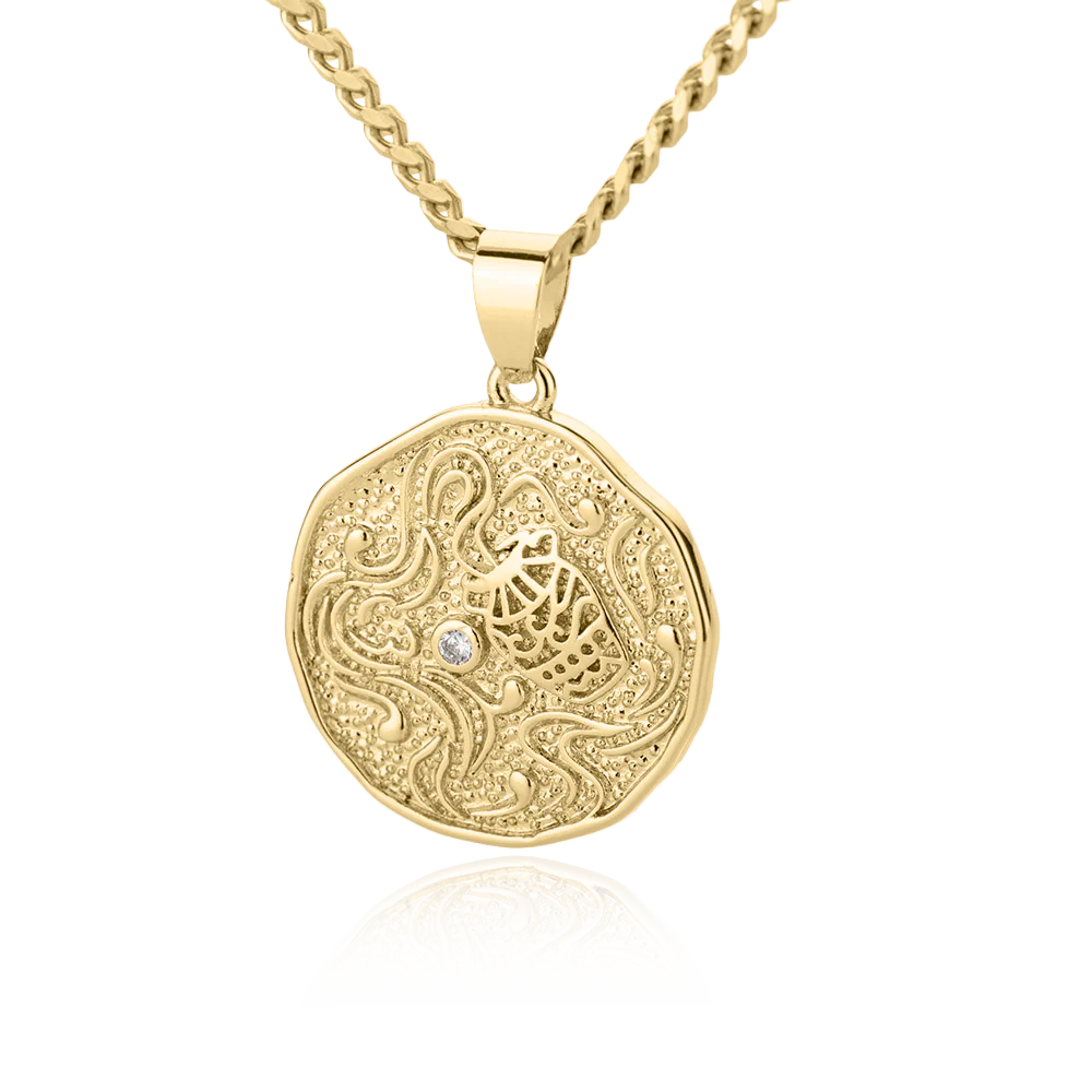 Astrological Sign Coin Pendant Necklace