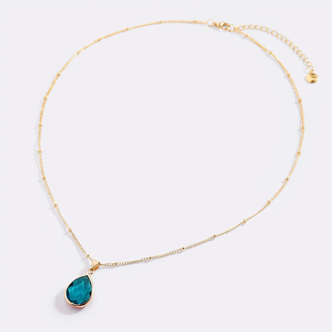Birthstone Drop Pendant Necklace