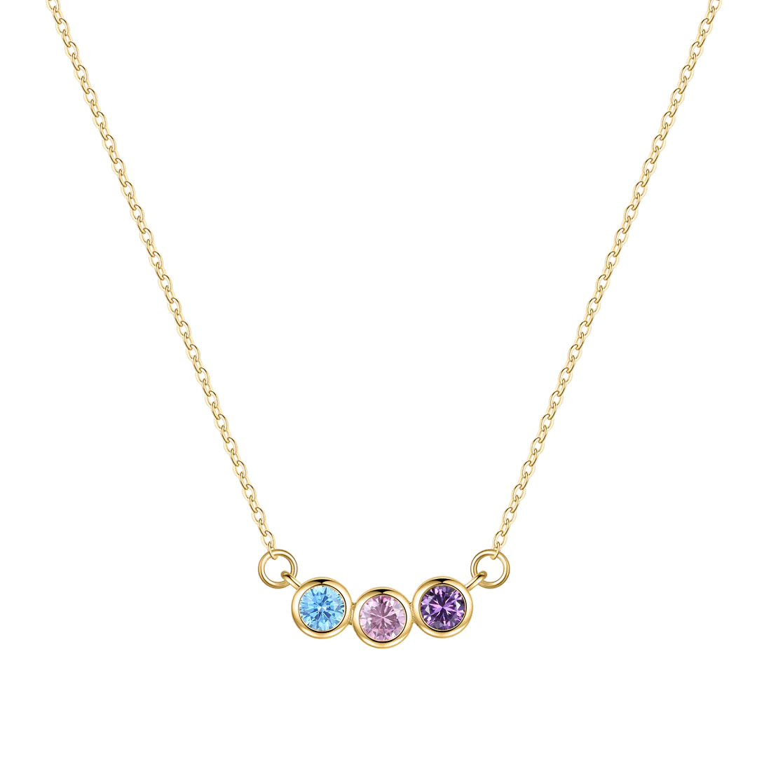 Dainty Family Birthstones Necklace