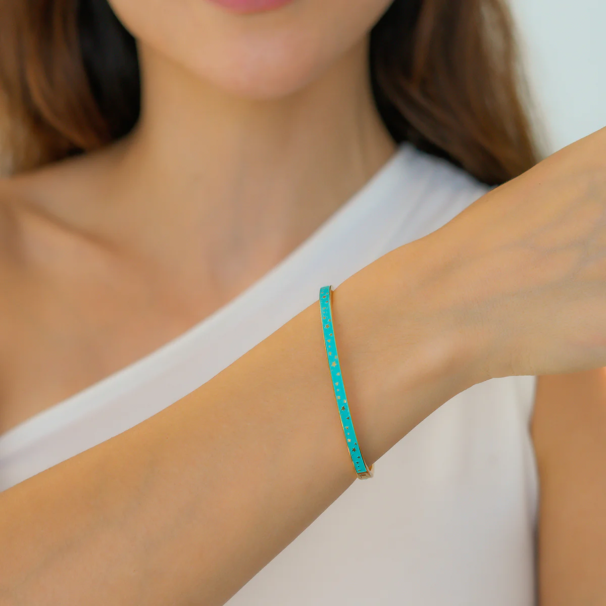 Enamel Bangle Bracelet