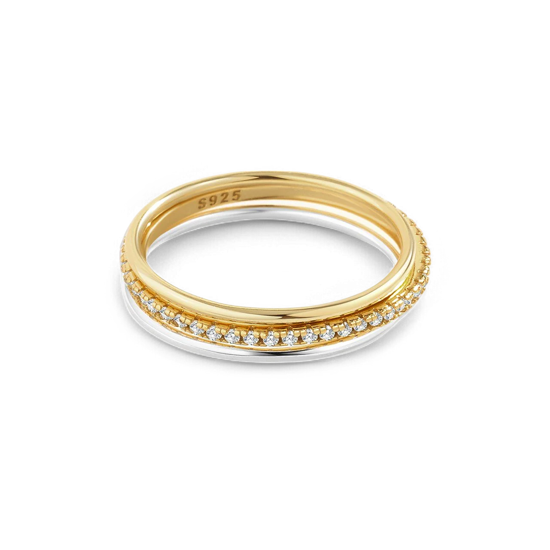 Gold and Silver Stacking Ring Set