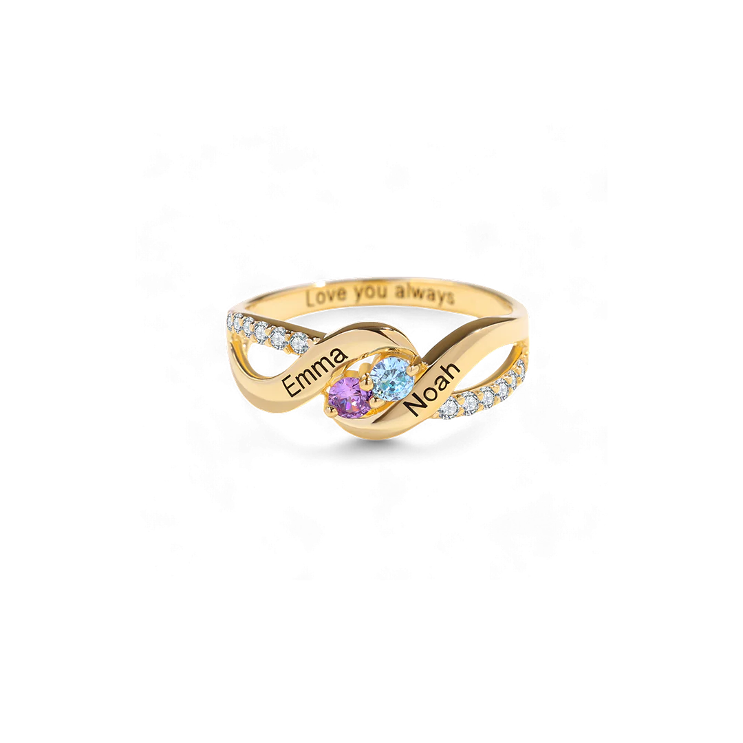 Forever Love Two Birthstone Ring