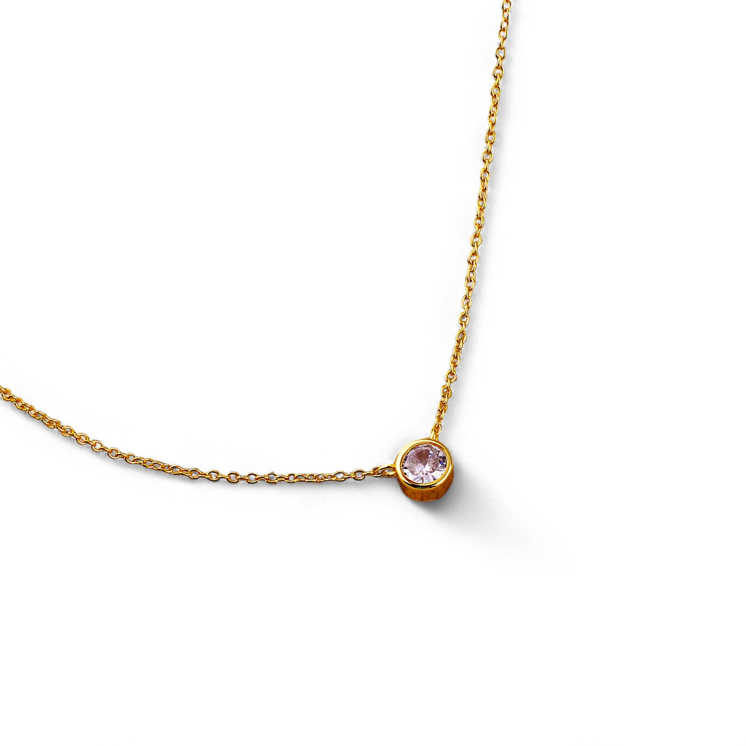 Classic Bezel Set Solitaire Necklace