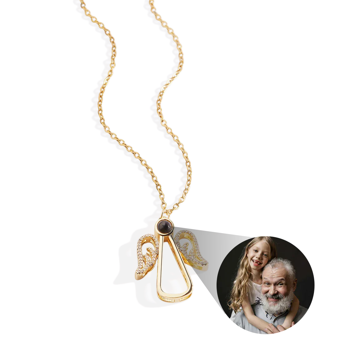Personalized Angel Photo Charm Necklace