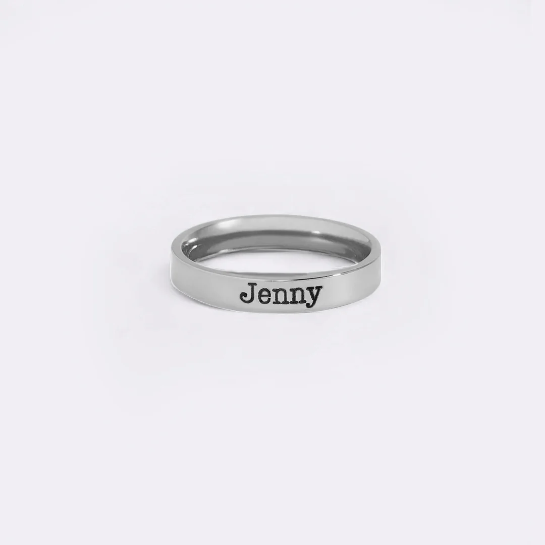 Engraved Stackable Name Ring | 3mm Band