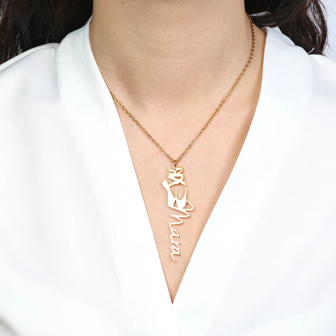 Ballet Shoes Name Necklace