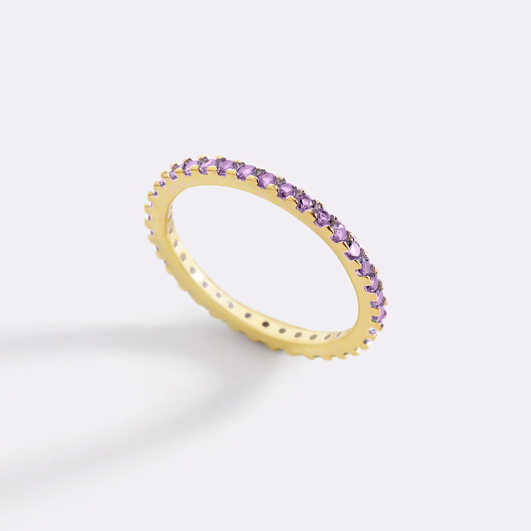 June Birthstone Eternity Stacking Ring