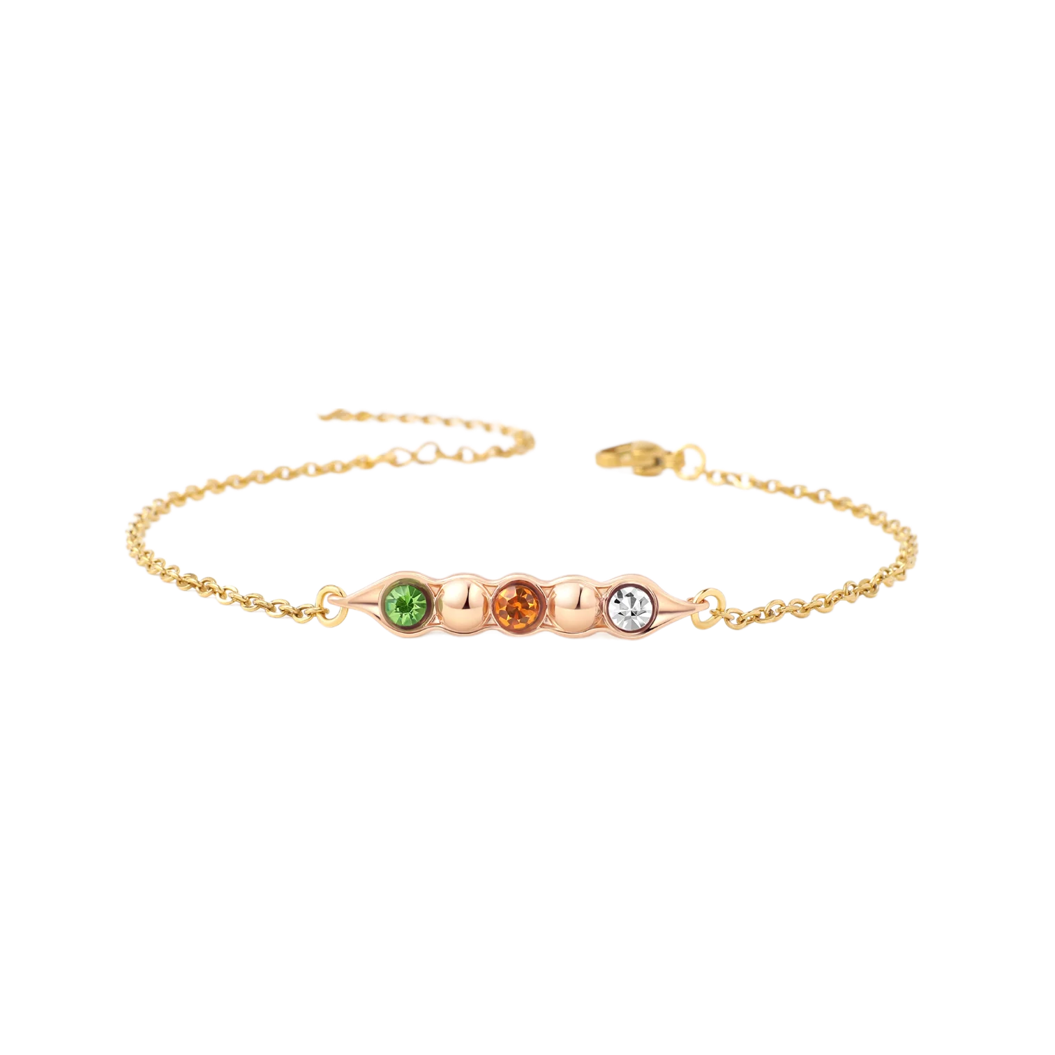 Peas in a Pod Birthstone Bracelet