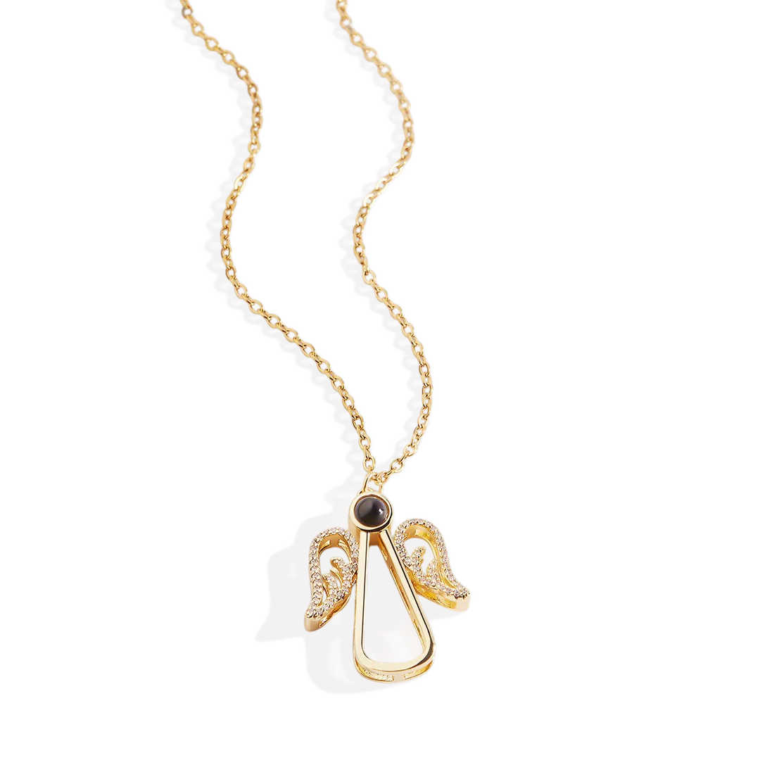 Personalized Angel Photo Charm Necklace