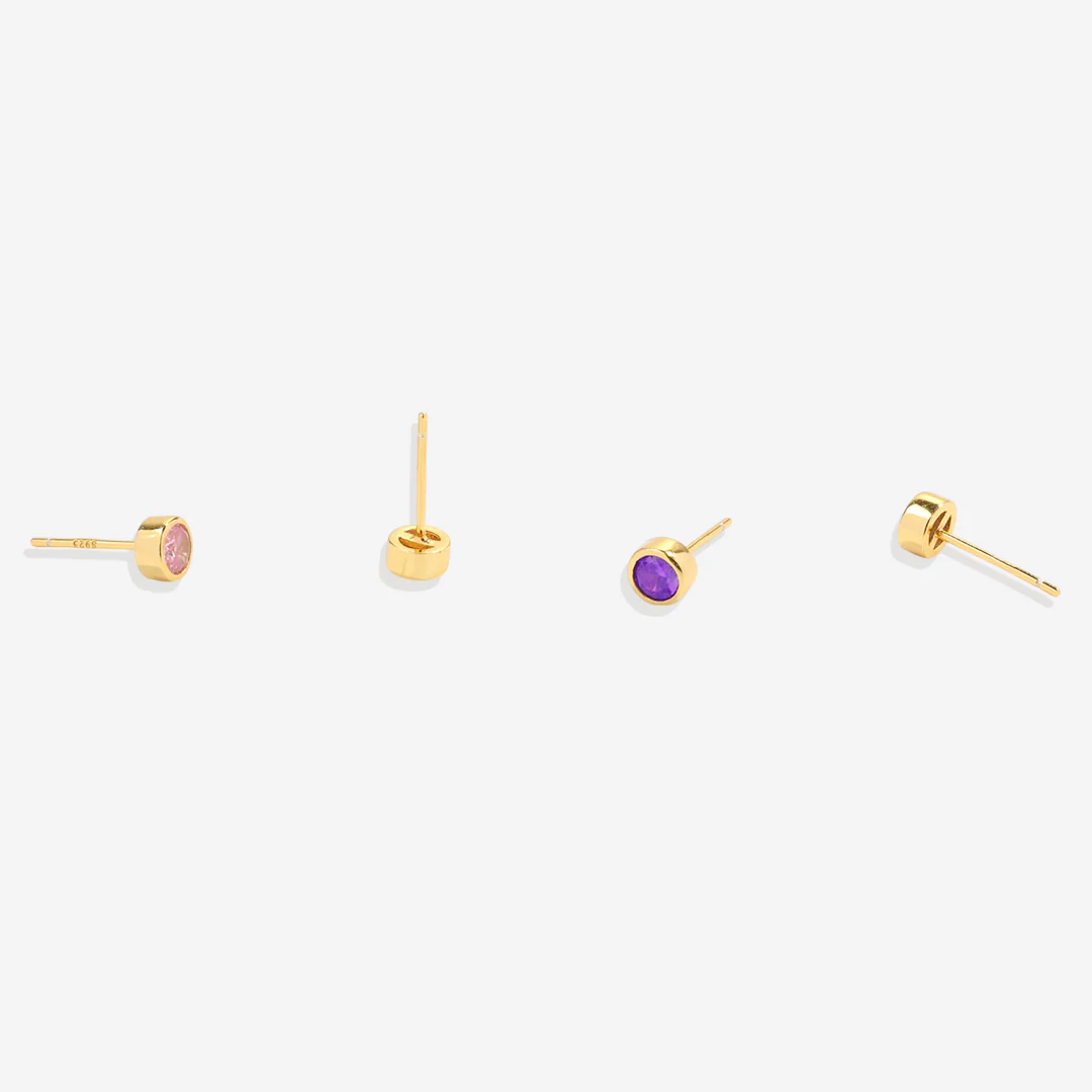 Birthstone Bezel Studs