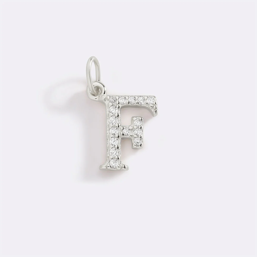 Dainty Pave Initial Charm