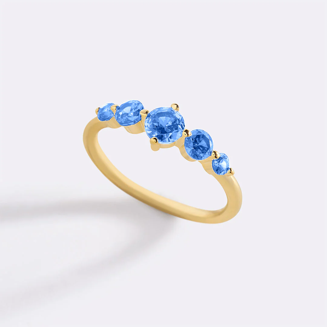 Five Stone Statement Birthstone Ring