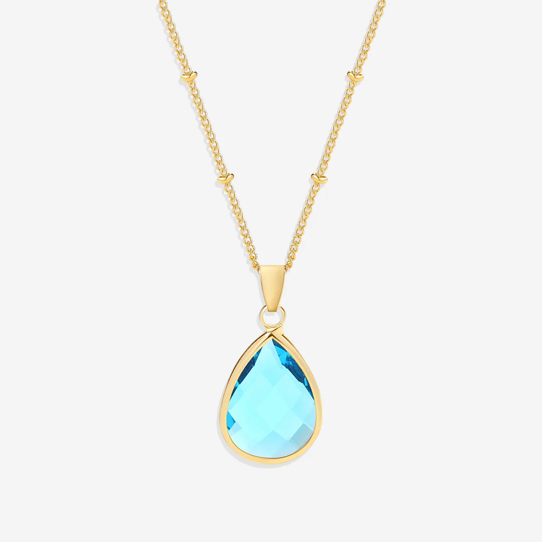 Birthstone Drop Pendant Necklace