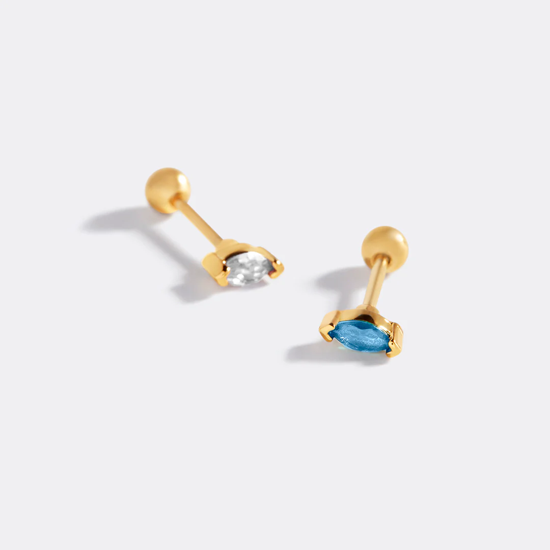 Marquis Gemstone Sleeper Stud Earrings