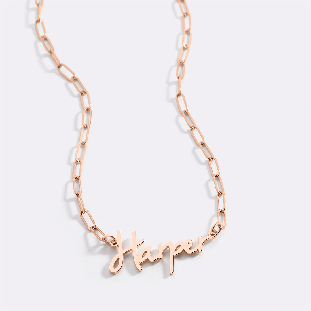 Fairy Name Necklace with Paperclip Chain