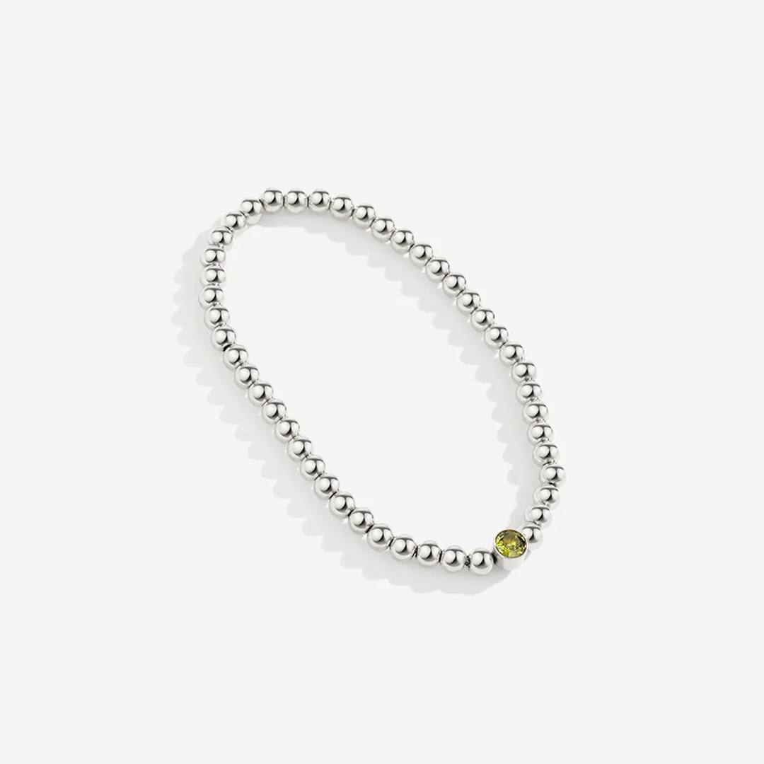 Gold Beaded Bubble Birthstone Bracelet