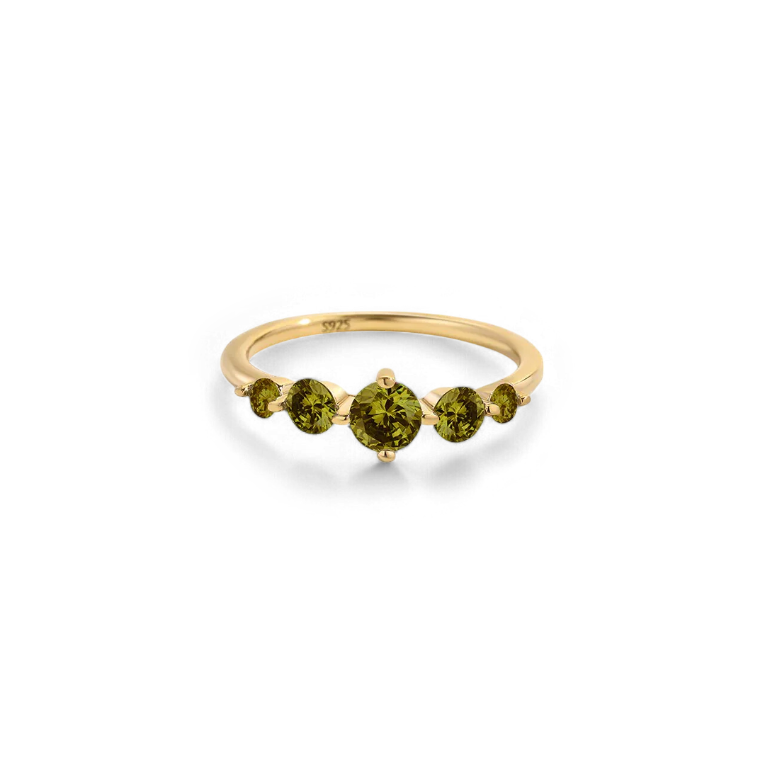 Five Stone Statement Birthstone Ring