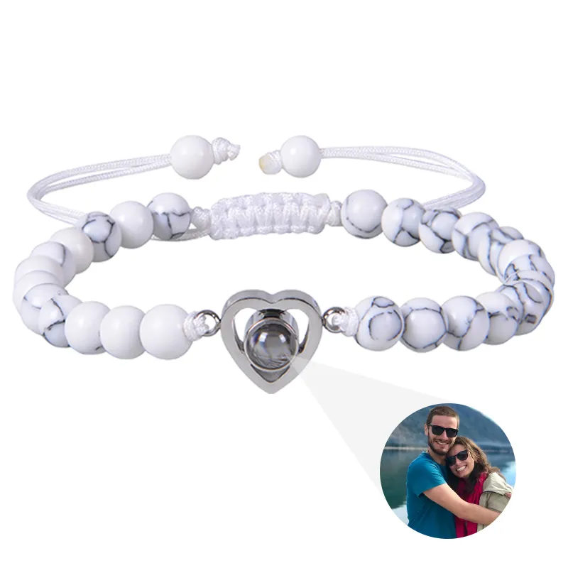 Beaded Heart Photo Bracelet