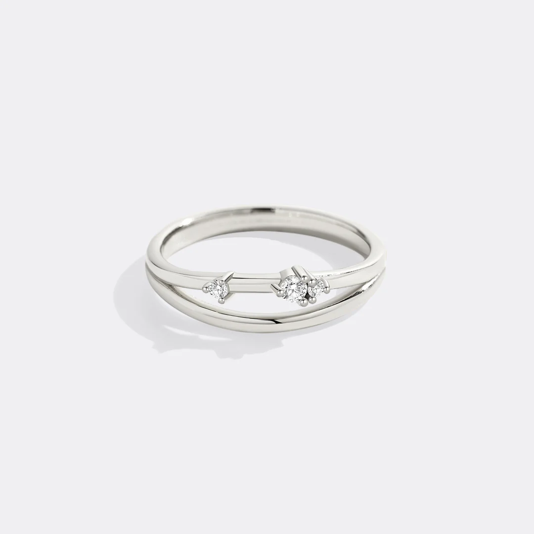 Crescent Moon Diamond Ring