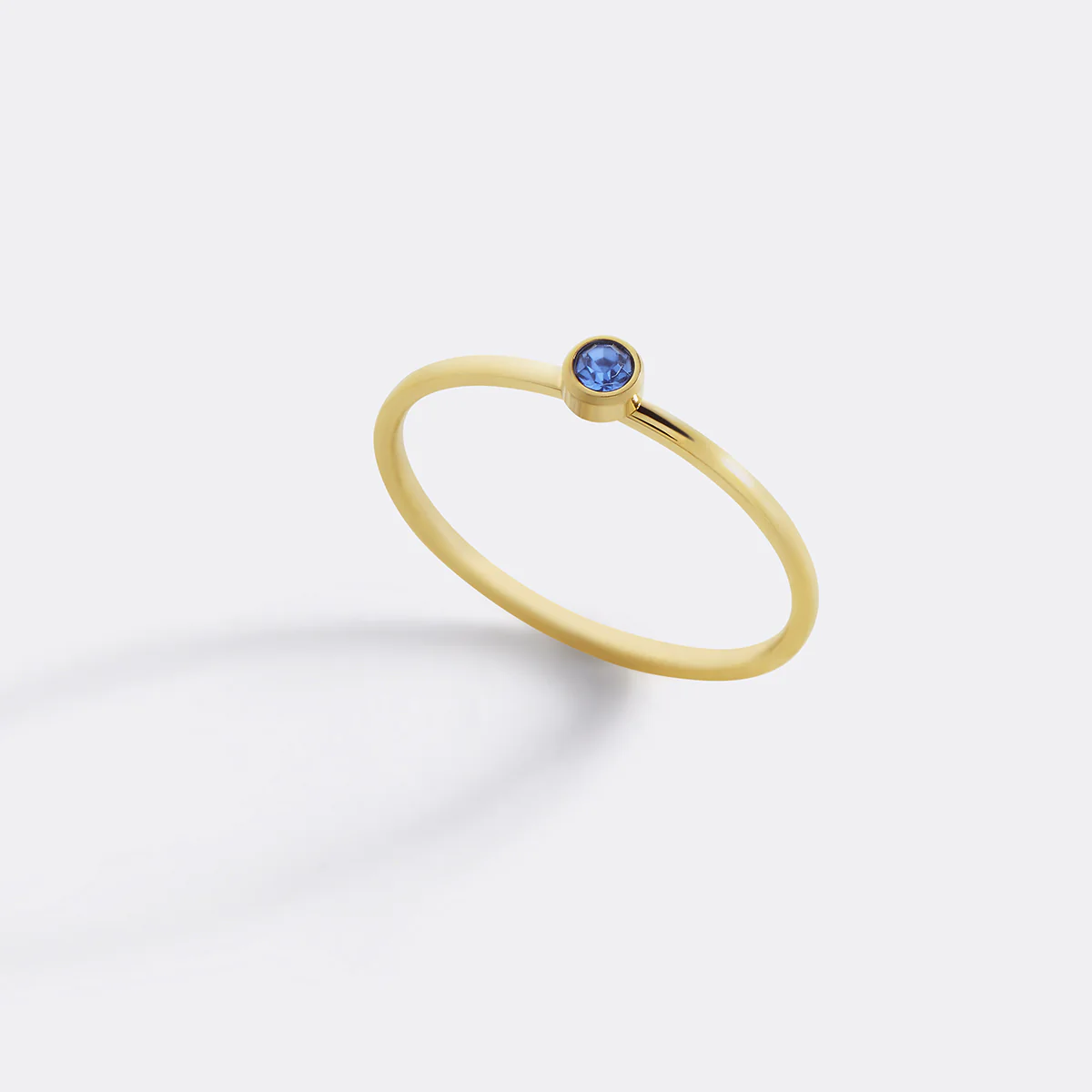 Minimalist Bezel-Set December Birthstone Stacking Band