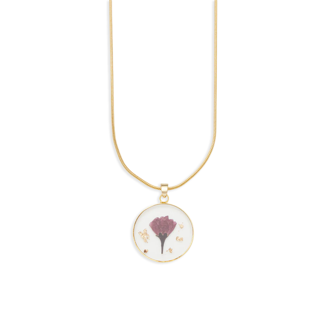 Pressed Birth Flower Necklace