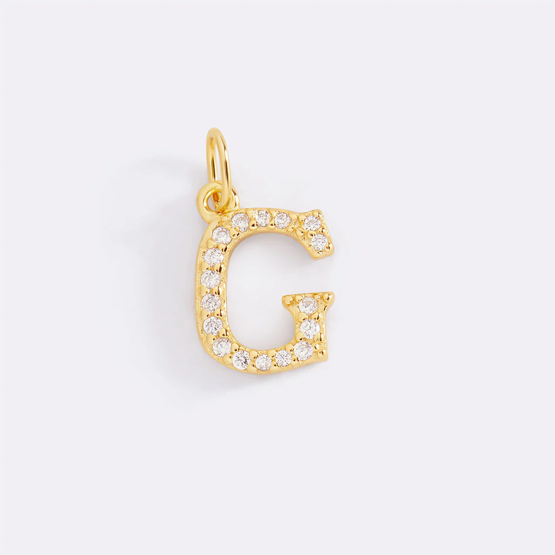 Dainty Pave Initial Charm