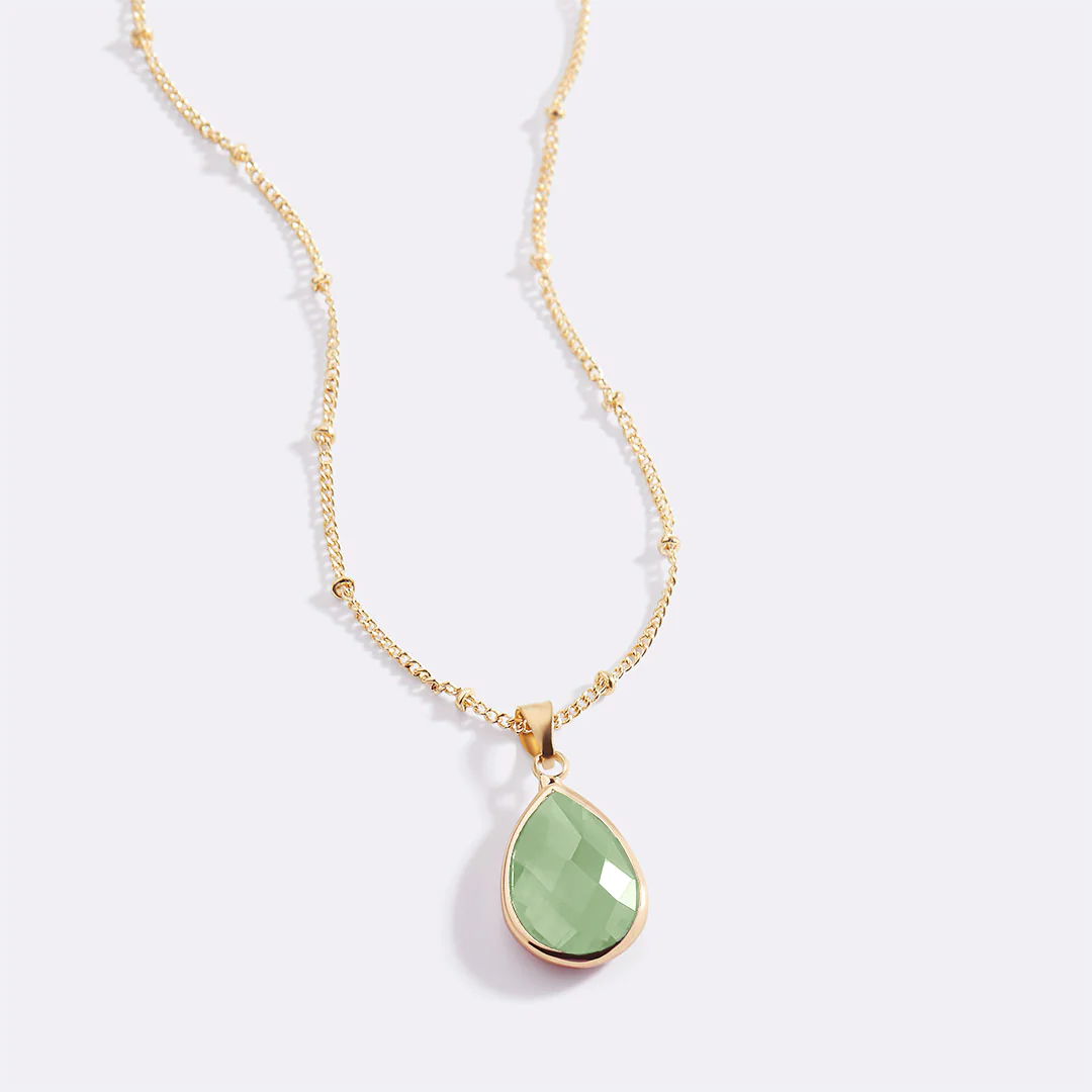 Birthstone Drop Pendant Necklace