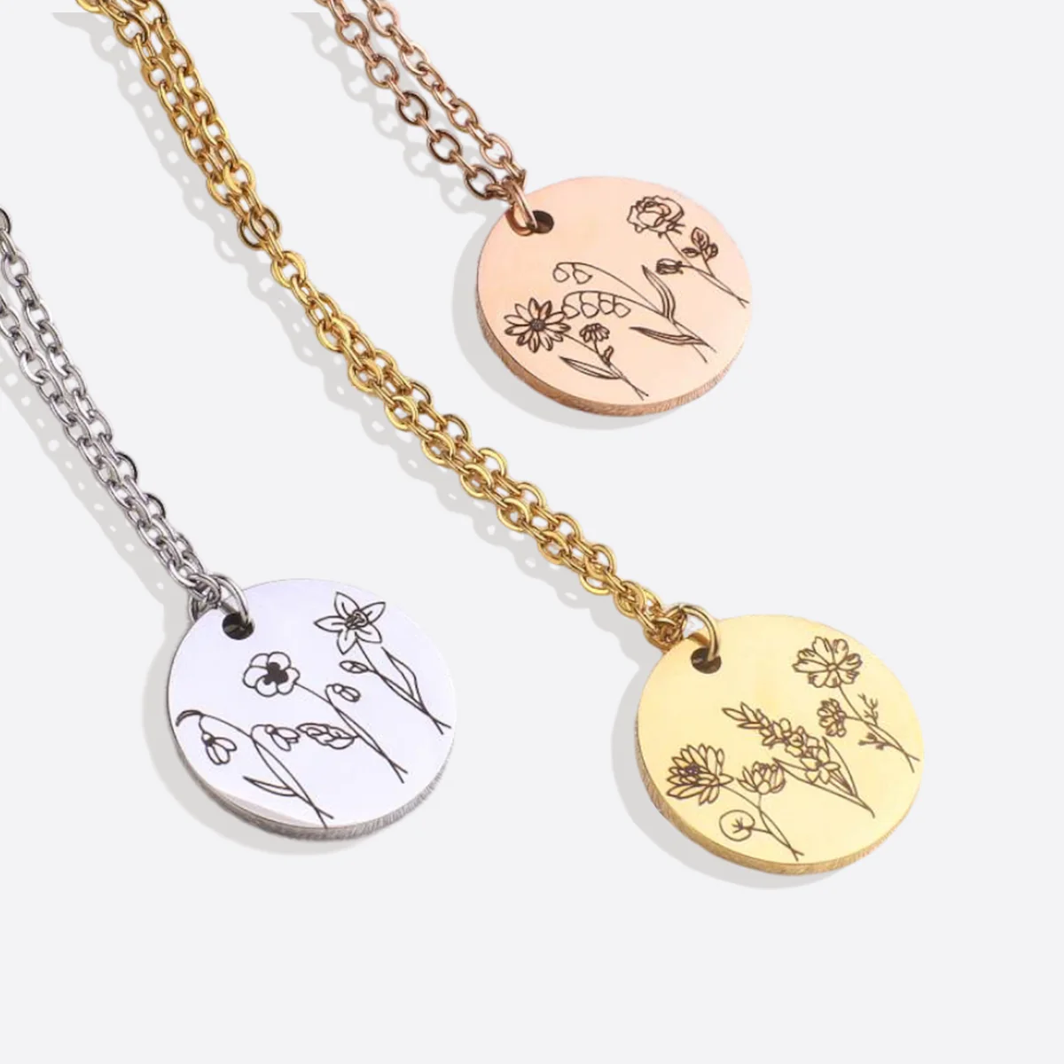 Birth Flower Bouquet Necklace