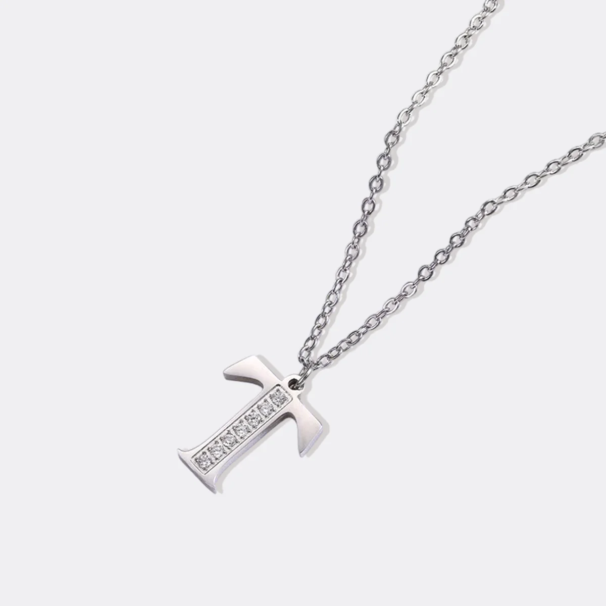 Crystal Accent Letter Satellite Necklace