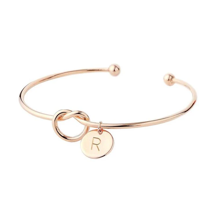 Personalized Tie the Knot Bracelet • Bridesmaid Gift Bracelet