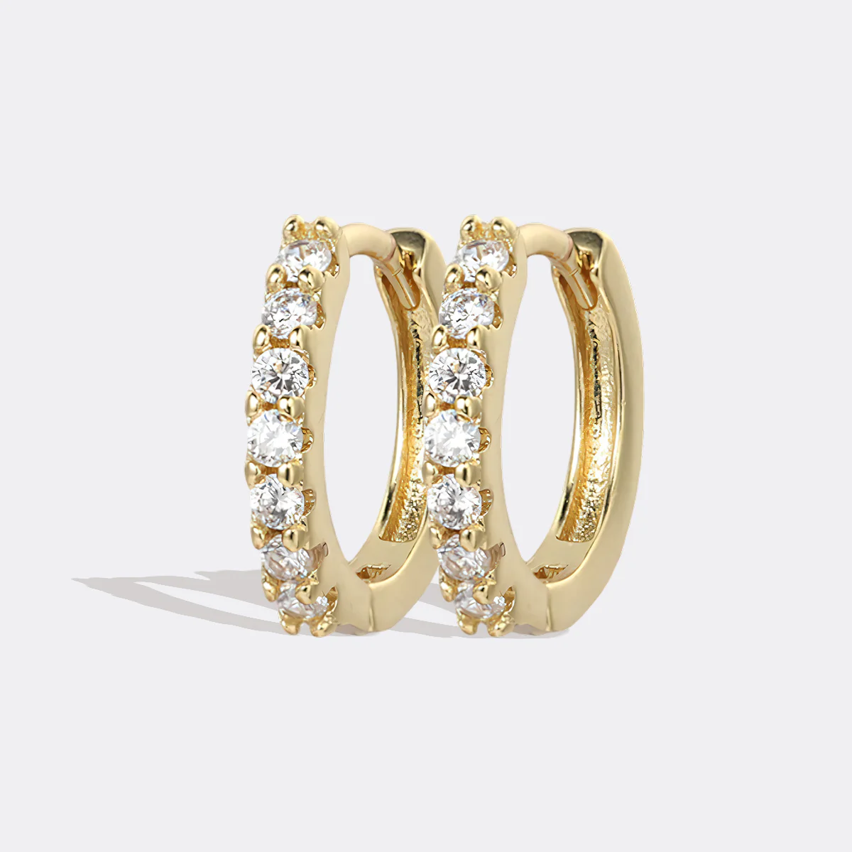 Gemstone Sleeper Huggie Hoop Earrings