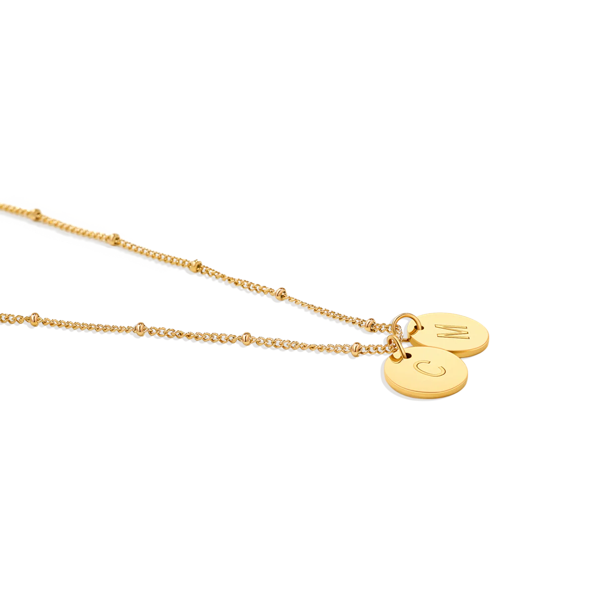 Dainty Disc Initial Necklace