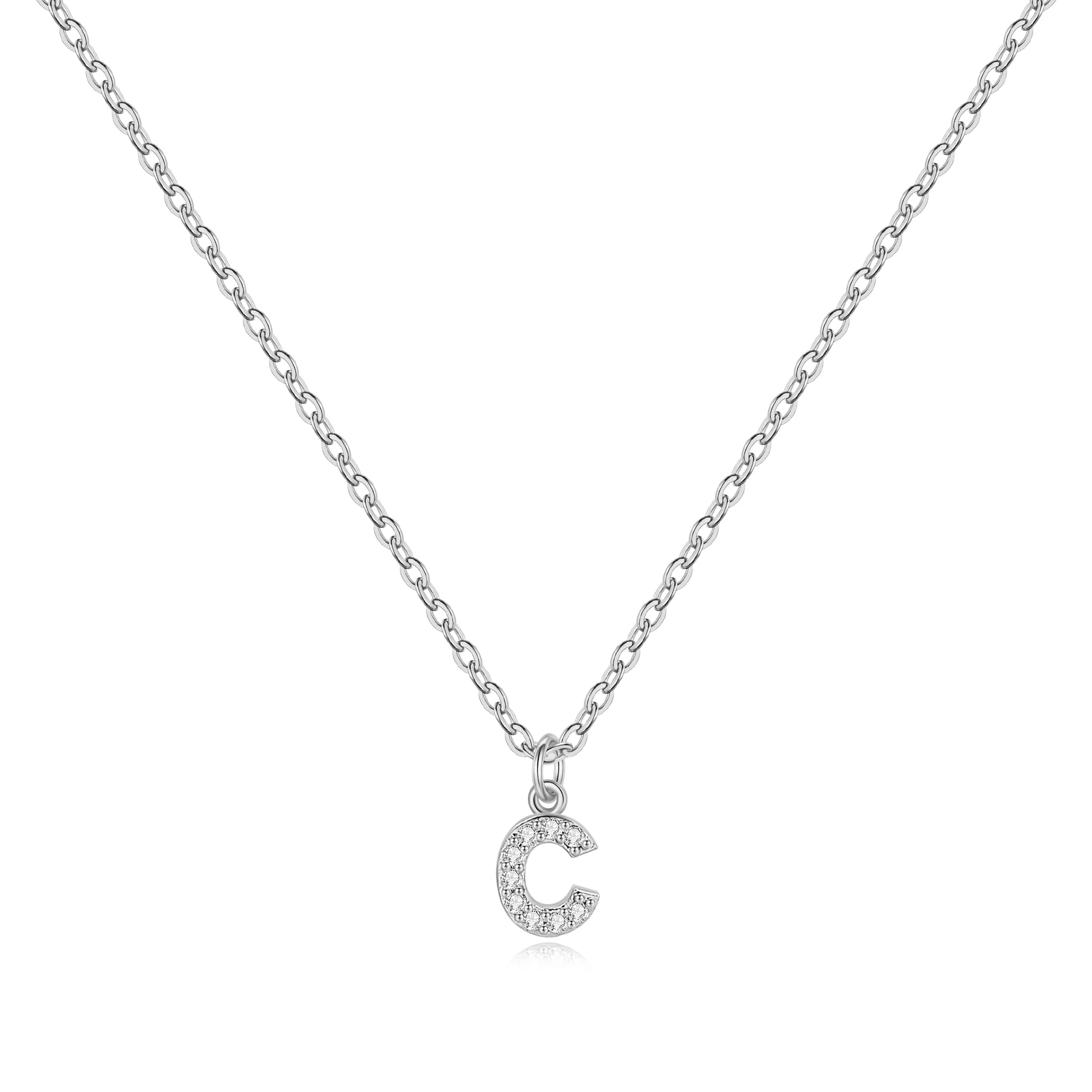 Pavé Uppercase Initial Necklace