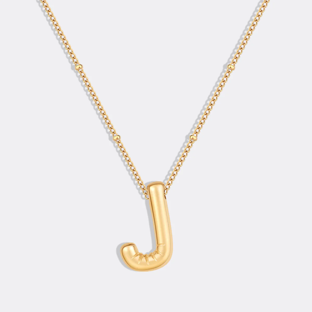 Balloon Initial Necklace with Satellite Chain