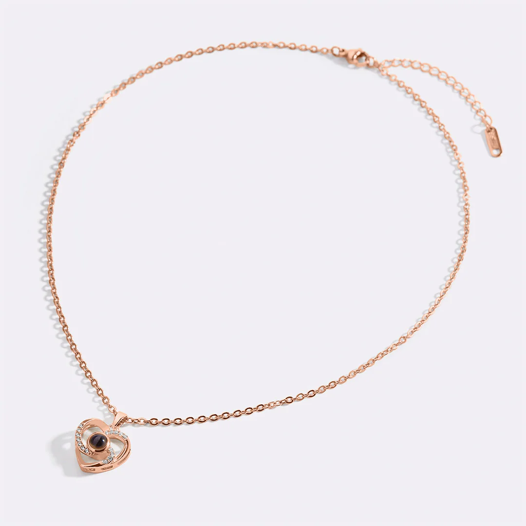 Center of My Heart Pave Photo Necklace