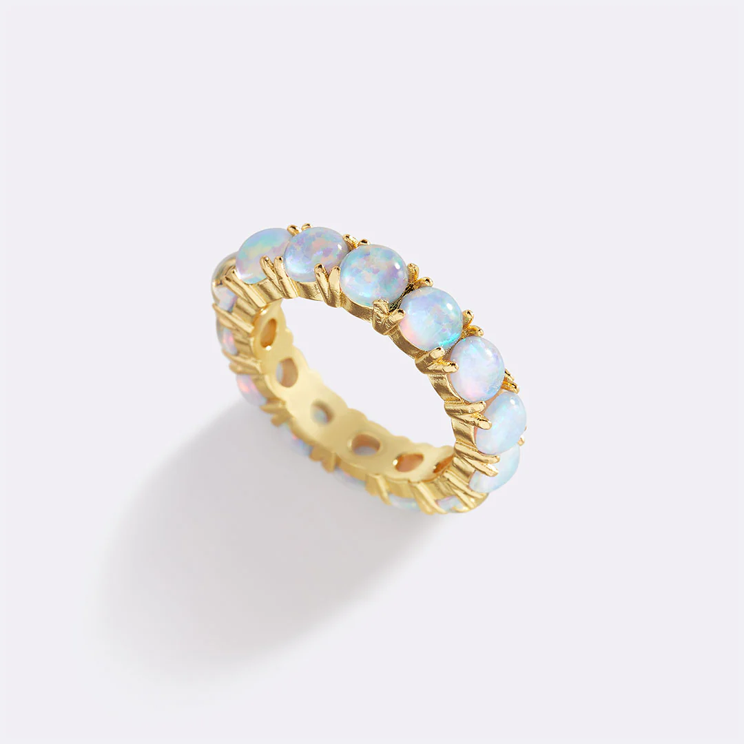 Blue Opal Eternity Ring