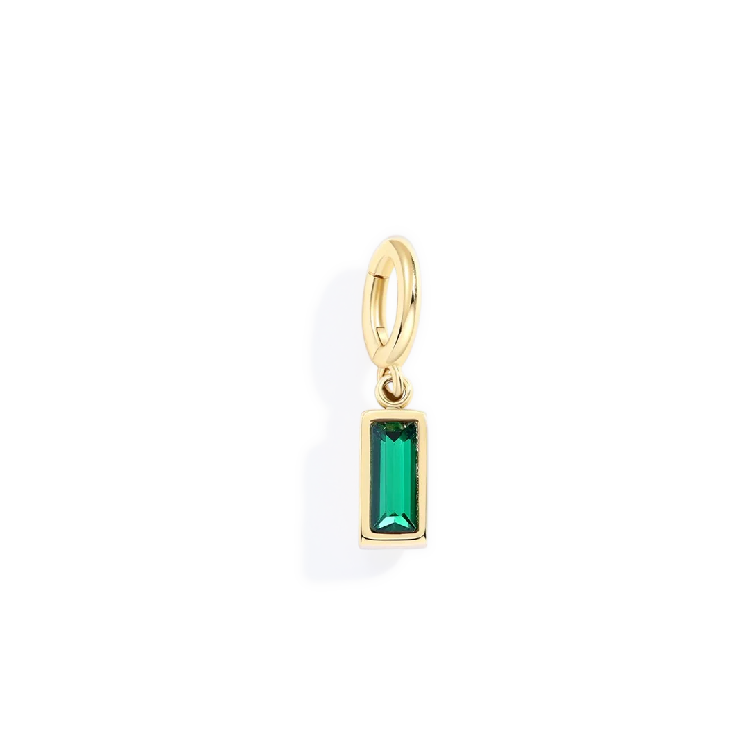 Dainty Baguette Birthstone Charm